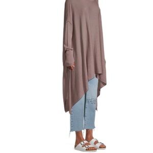 Free People Bianca tunic.  Sheer knit/linen high low tunic.